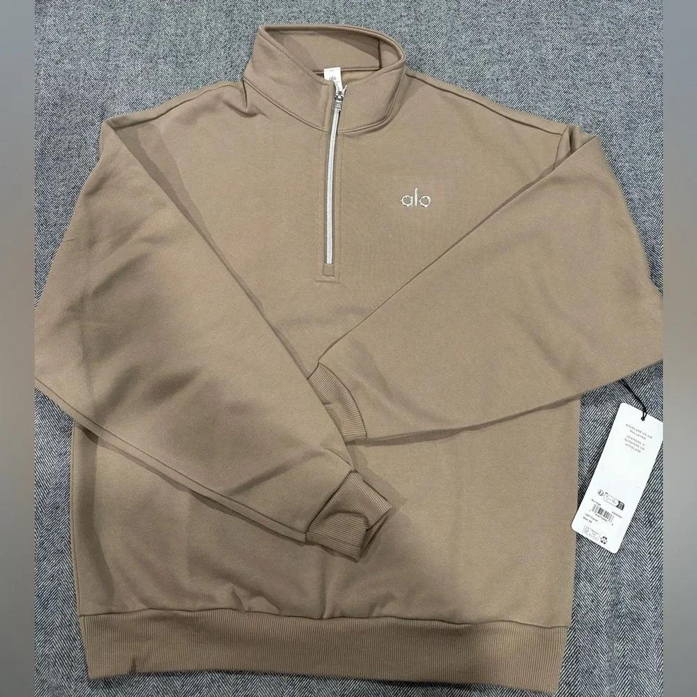 Alo Accolade 1/4 Zip Pullover | color: light cocoa | size: XS - Picture 4 of 7